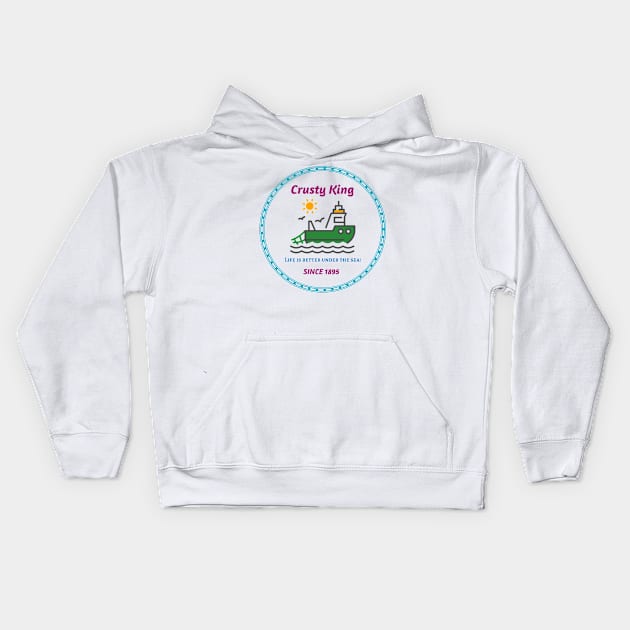 Krusty King Fishing since 1895 Kids Hoodie by John Byrne